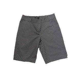 J. CREW WOMEN'S PERFECT SHORT BLACK & WHITE GEOMETRIC COTTON SIZE 8
